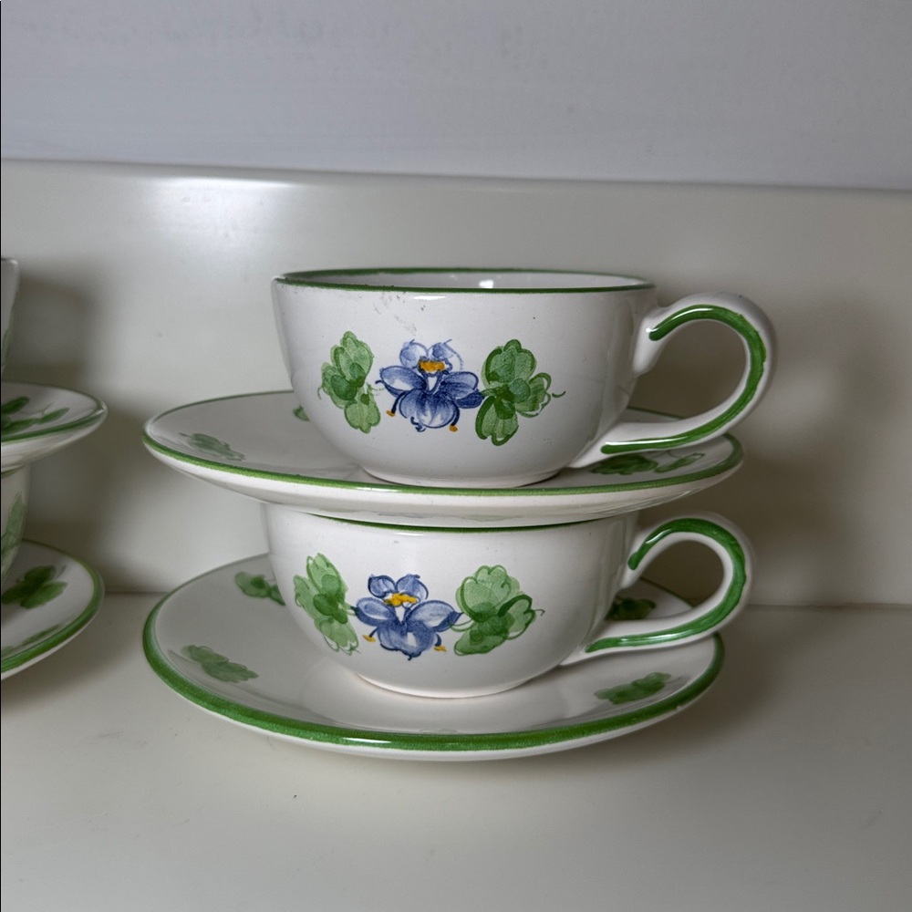 Vintage Tiffany & Co. Denver Botanic Gardens: Set of 4 Cups & Saucers - Picture 2 of 8